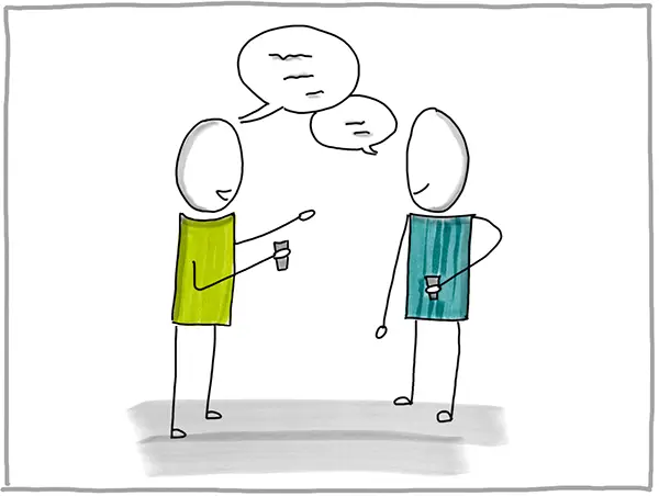 Zwei Menschen im Gespräch